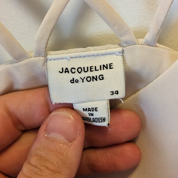 Jacqueline DeYong JDY Anabel strappy back detail cami top in cream EU 34/UK6/US2 - Picture 5 of 11